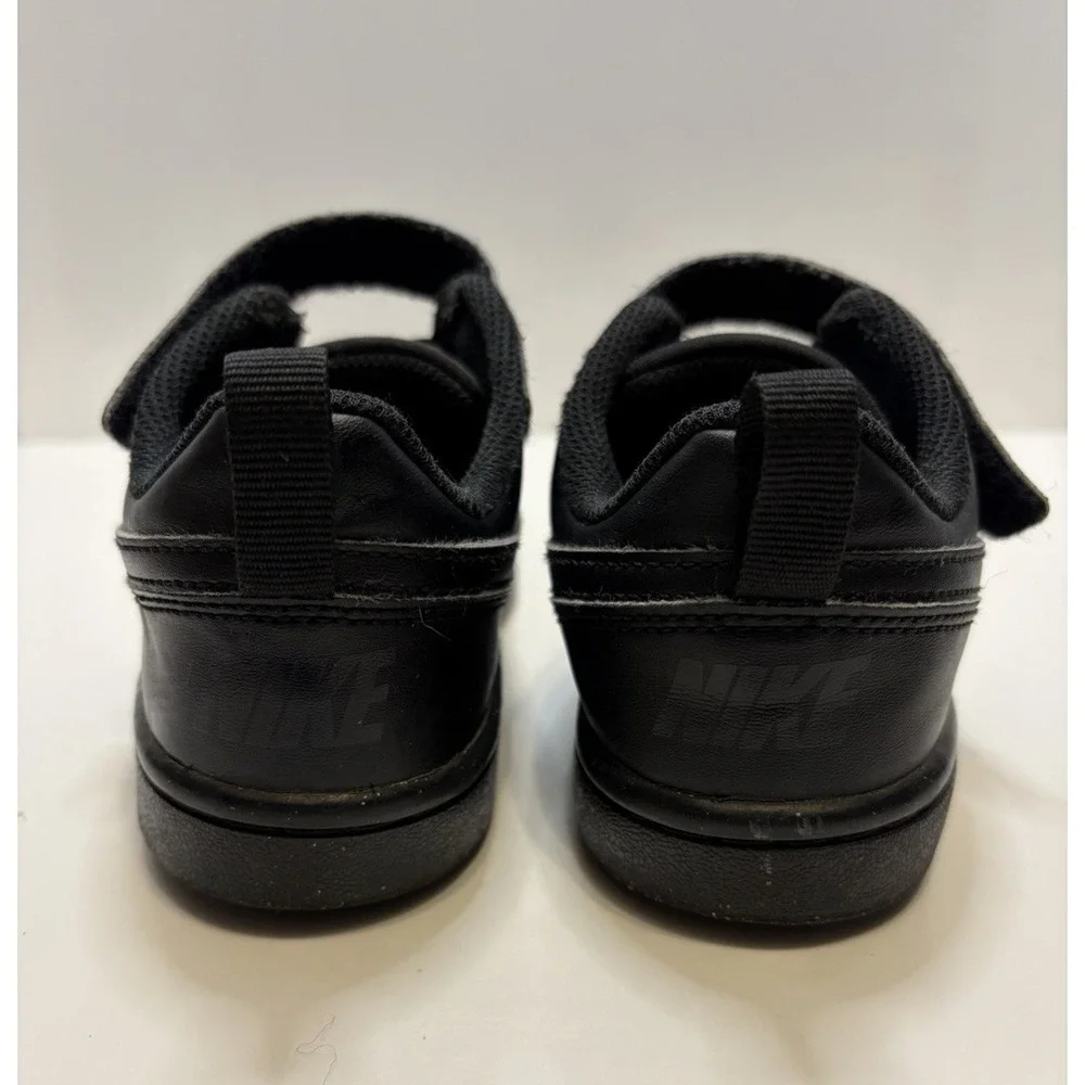 Nike Court Borough Shoes Youth 1Y Black Hook & Loop Strap Sneakers DV5457-002 - Picture 7 of 11